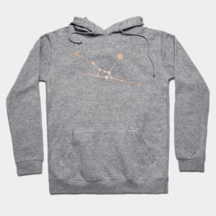 Taurus Zodiac Constellation in Rose Gold Hoodie